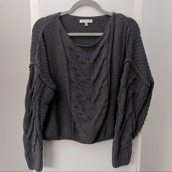 Woven Heart Knitted Sweater - Picture 1 of 6